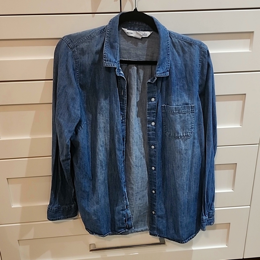 Womens Denim Button-Up Shirt